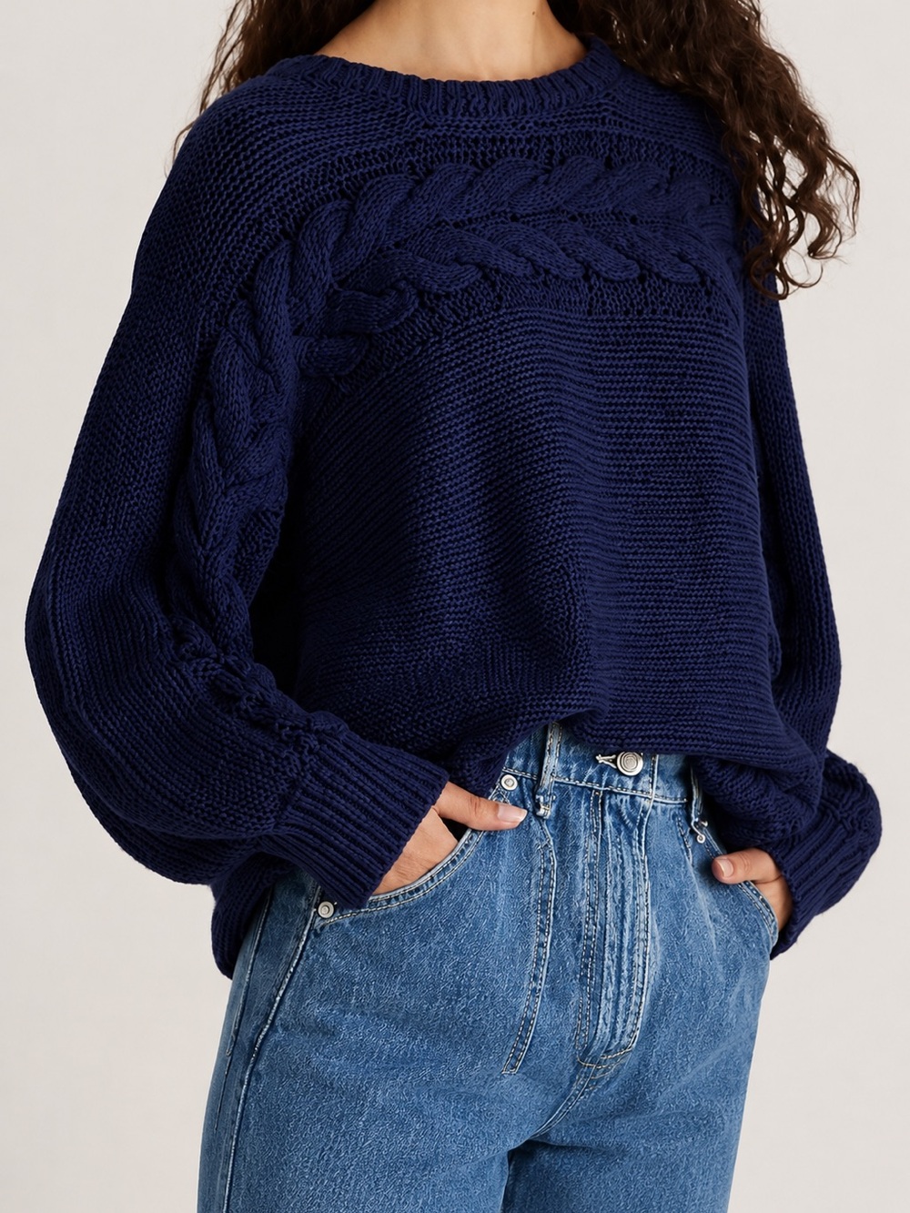 BNWT merlette New York serin oversized cable knit 100% Pima cotton